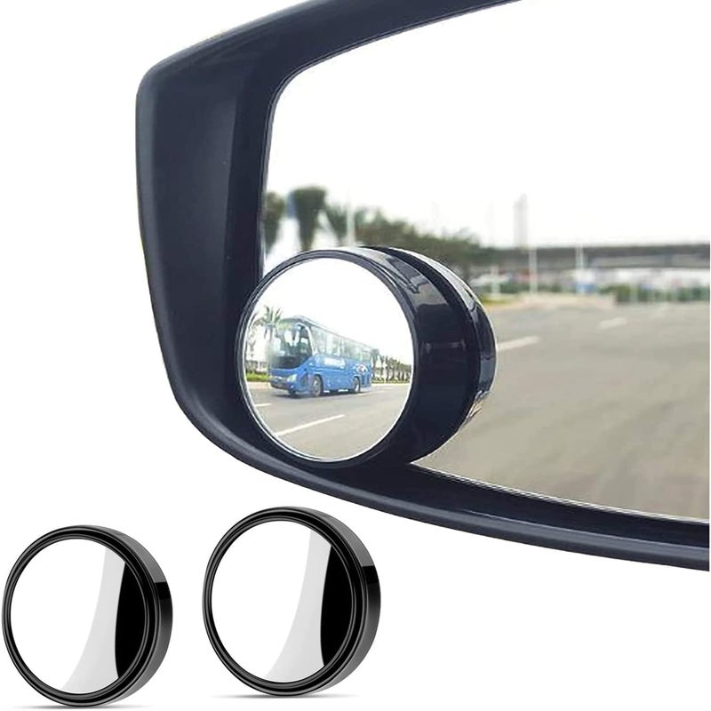 KEWAYO 2 Pack Automotive Blind Spot Mirrors  Small Round Convex Adjustable 360Rotate Wide Angle Car Rear View Nirror for All Universal Vehicles Car Fit Stick-on Design - Image 1